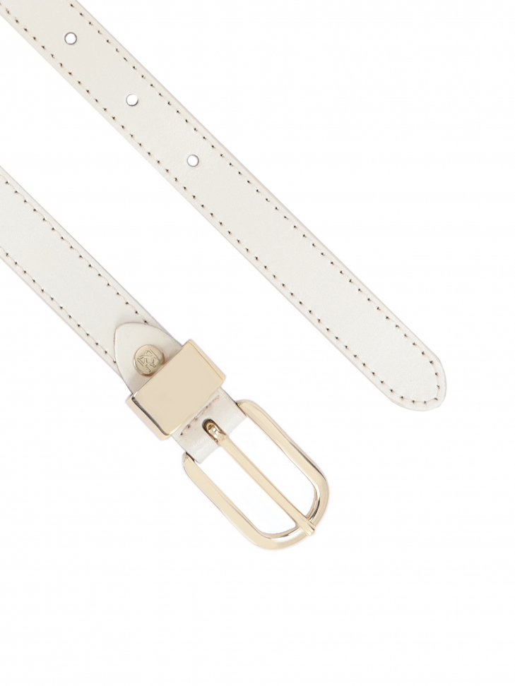 Stylowy wąski pasek damski w kolorze off white
