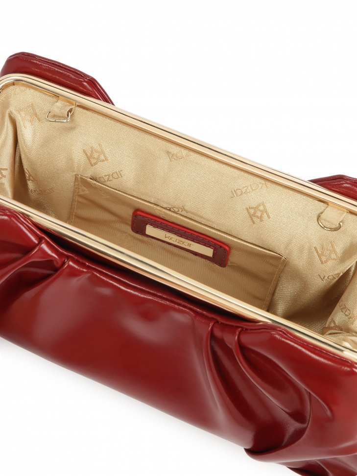 Bordowa elegancka torebka z marszczeniem