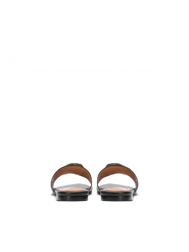 Wygodne skórzane klapki damskie na płaskiej podeszwie