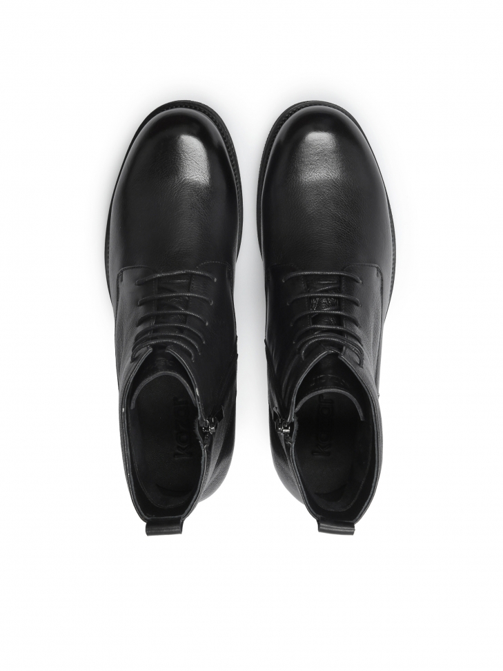 Minimalistyczne czarne trzewiki męskie w stylu casual