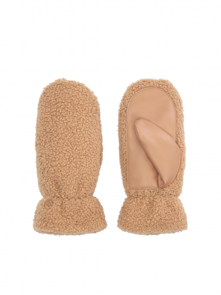 Ciepłe jasnobrązowe rękawiczki damskie