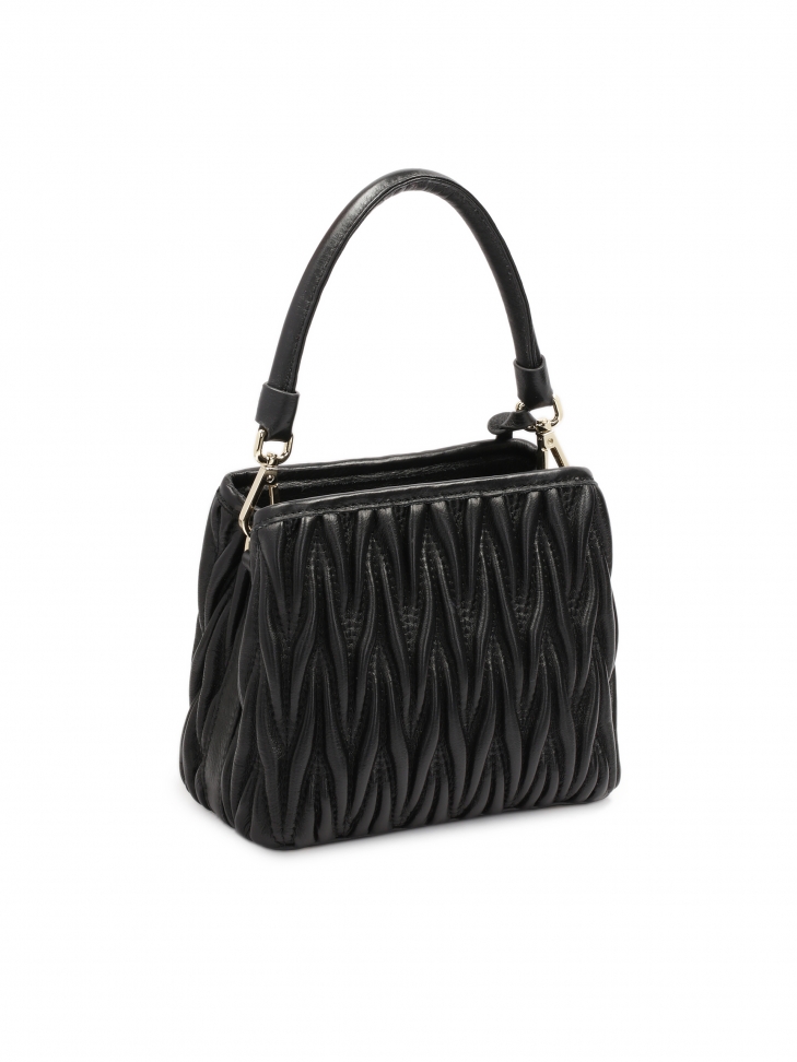 Skórzana torebka z finezyjnym pikowaniem