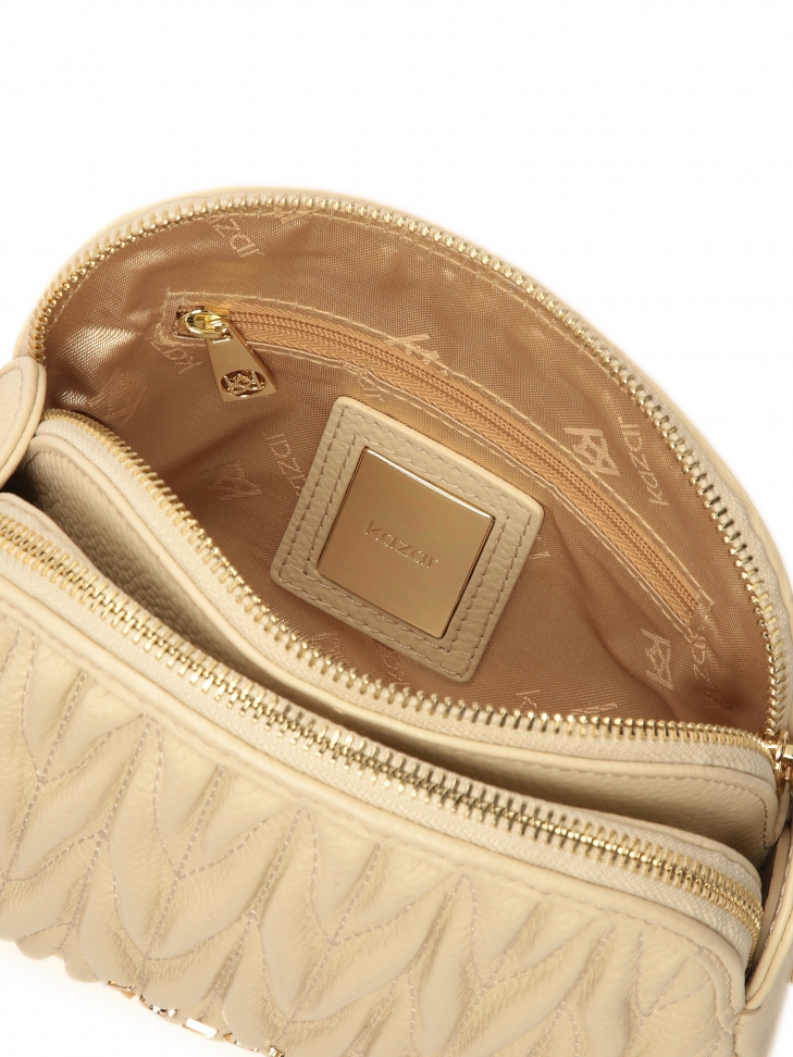 Mała trzykomorowa torebka na pasku