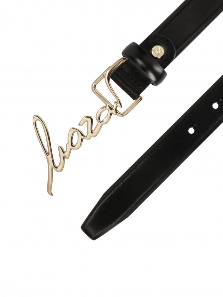 Czarny pasek z finezyjną klamrą