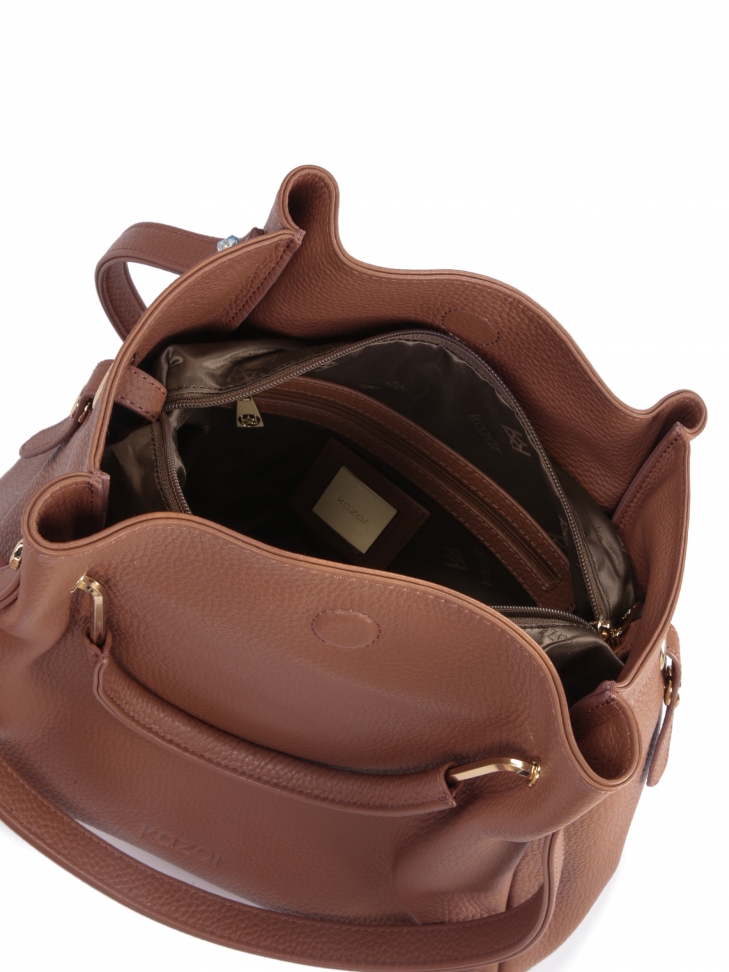 Brązowa torebka z podwójnymi uchwytami