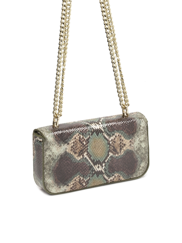 Wielobarwna torebka w wężowy wzór