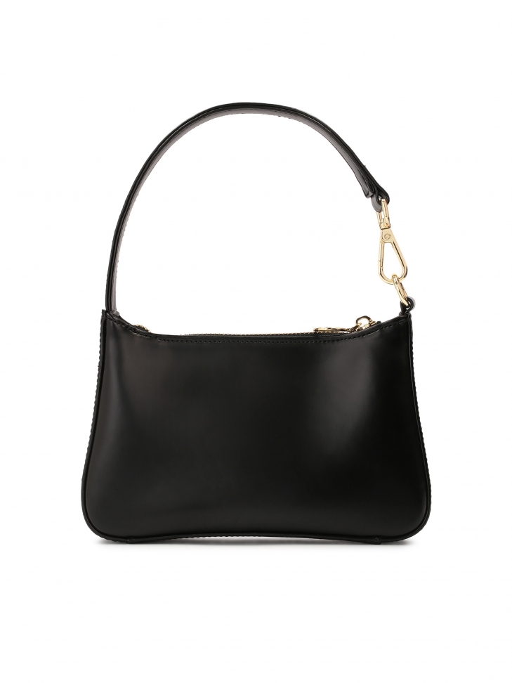 Mała skórzana torebka na ramię z komorą na zamek