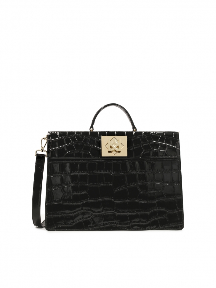 Czarna torebka w formie aktówki