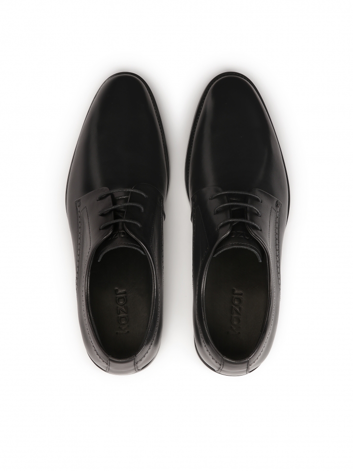 Czarne półbuty męskie z ozdobnym dziurkowaniem