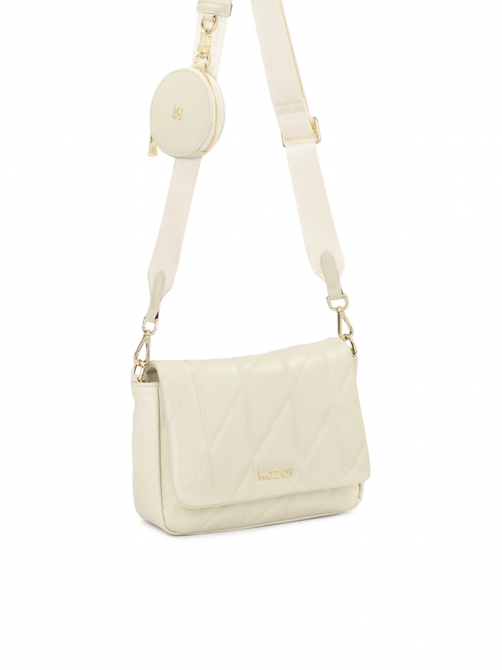 Mała torebka z tekstylnym paskiem i portmonetką