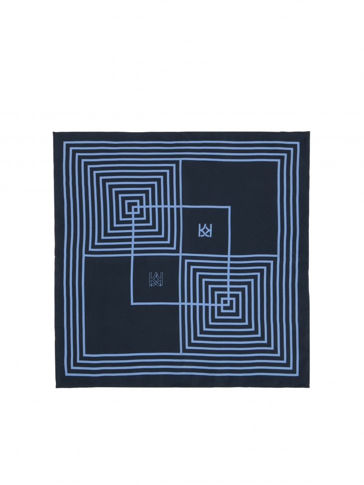 Granatowa poszetka w geometryczne wzory