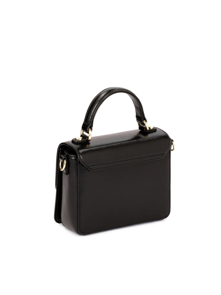 Mała czarna torebka z klapą