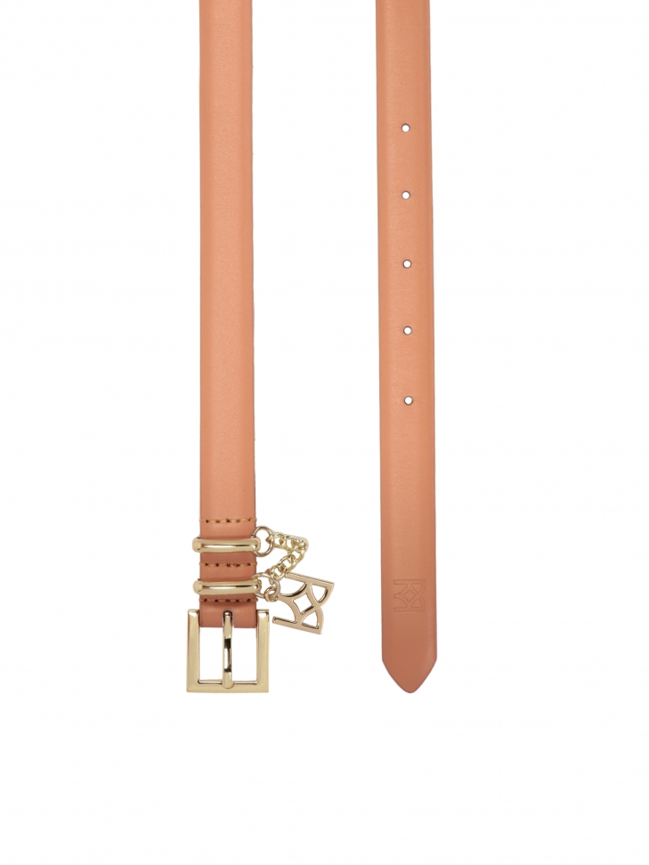 Wąski pasek do sukienki ze otą zawieszką