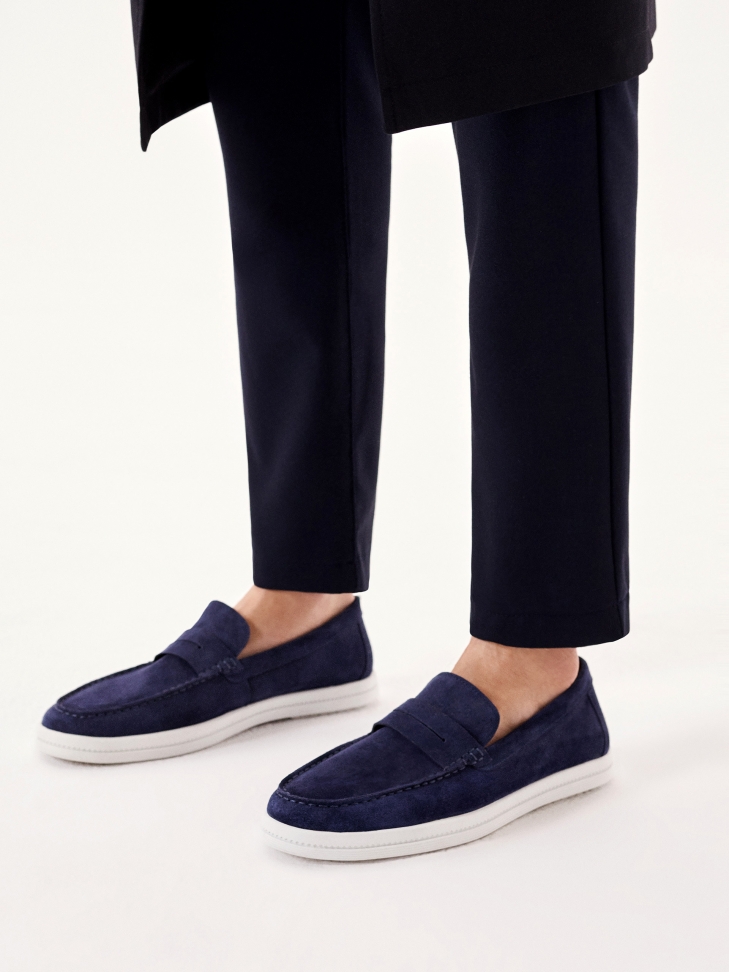 Granatowe sneakersy męskie slip on