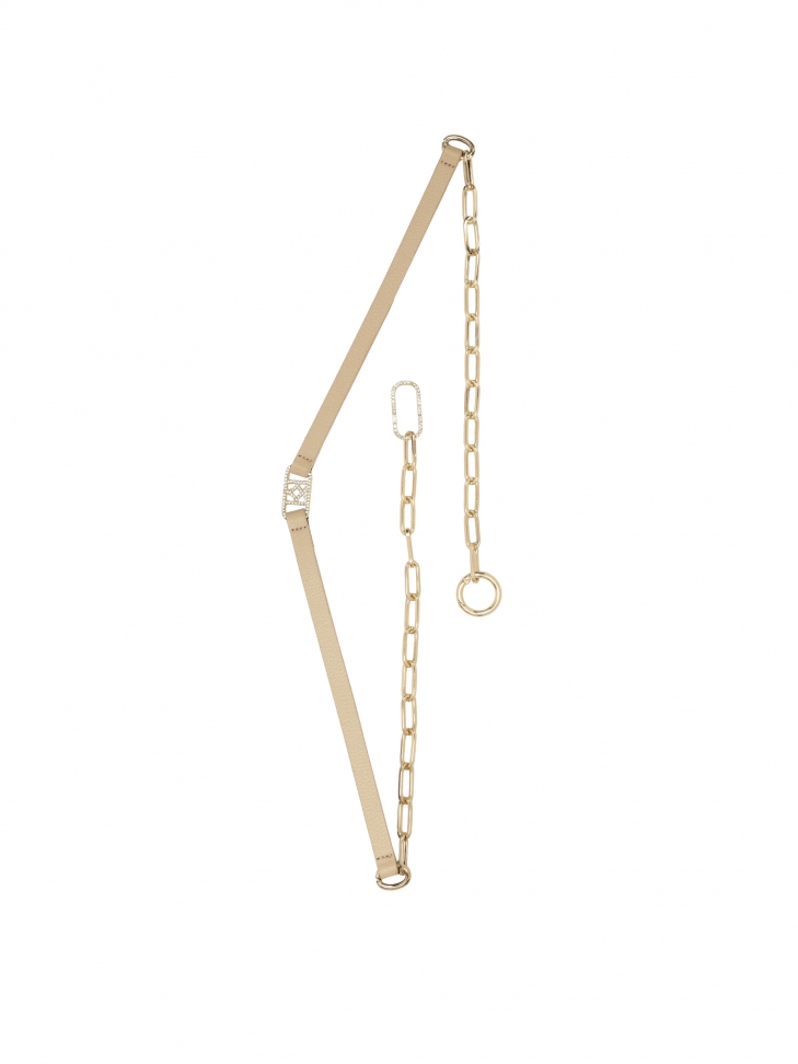 Ozdobny pasek z yształkami i łańcuchem