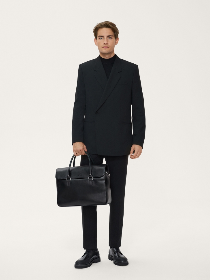 Nowoczesne czarne półbuty męskie