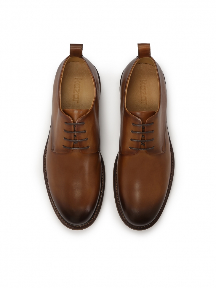 Cieniowane brązowe półbuty męskie