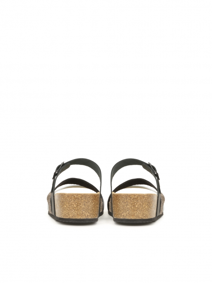 Czarno-ote klapki damskie