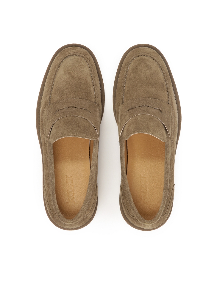 Zamszowe wsuwane półbuty męskie