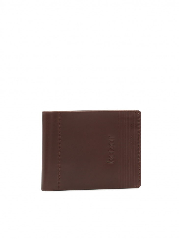 Brązowy skórzany portfel męski
