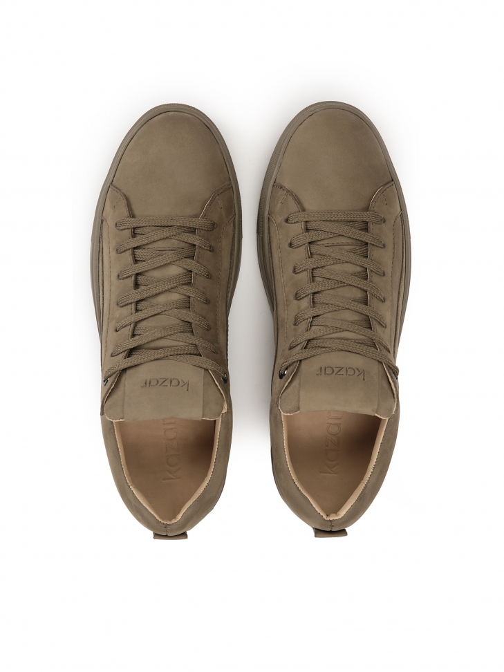 Sneakersy męskie na grubej podeszwie w kolorze khaki