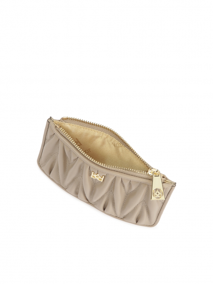 Mały portfelik z kieszonką na suwak i miejscem na karty