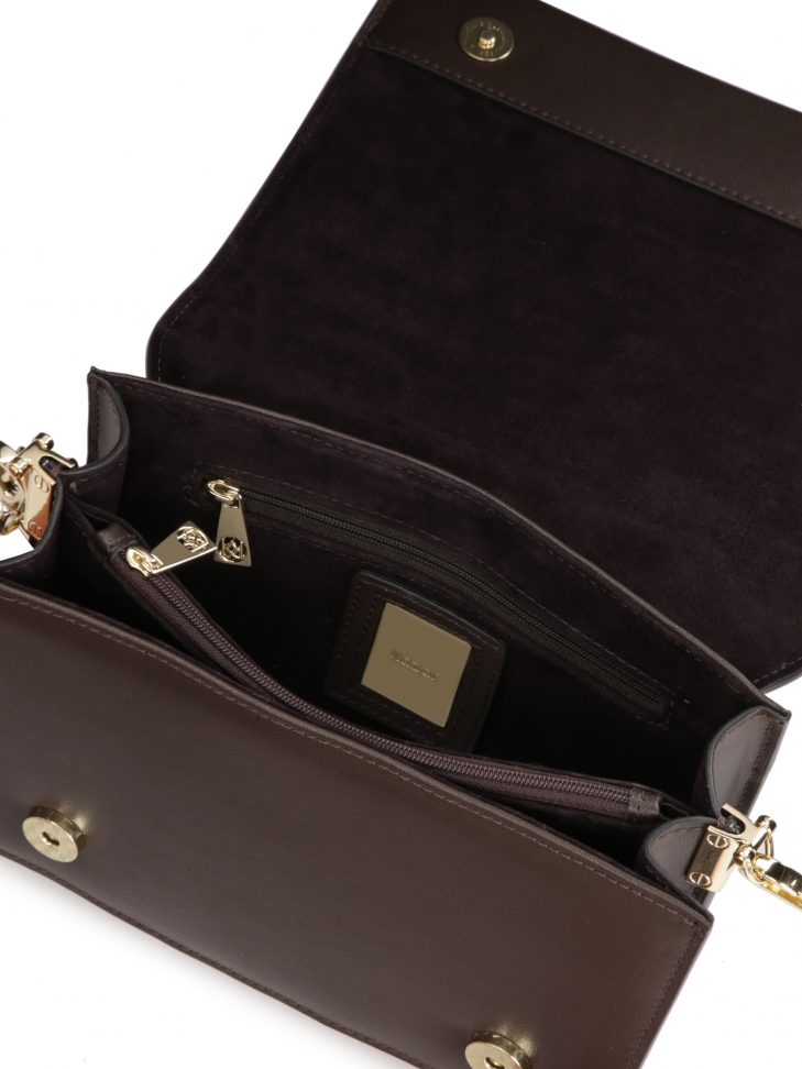 Ciemnobrązowa torebka w pikowany wzór