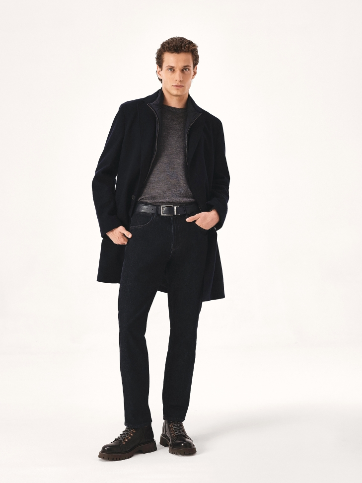 Brązowe skórzane trzewiki typu trapery