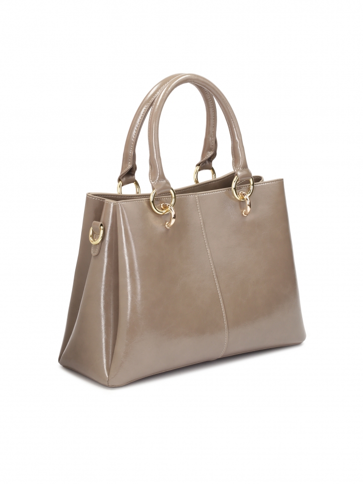 Elegancka torebka kuferek w kolorze taupe