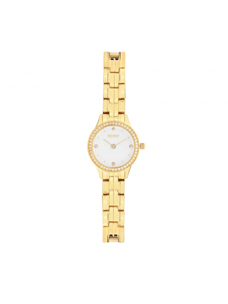 Zegarek damski na bransolecie zdobiony yształkami