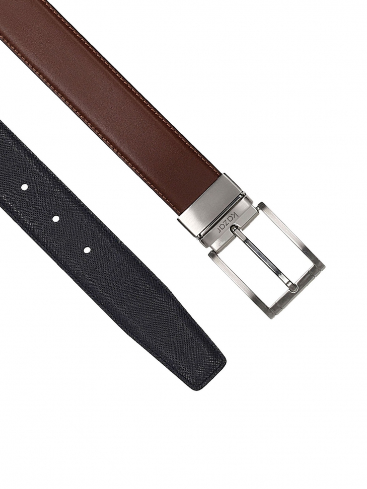 Brązowo-granatowy pasek dwustronny