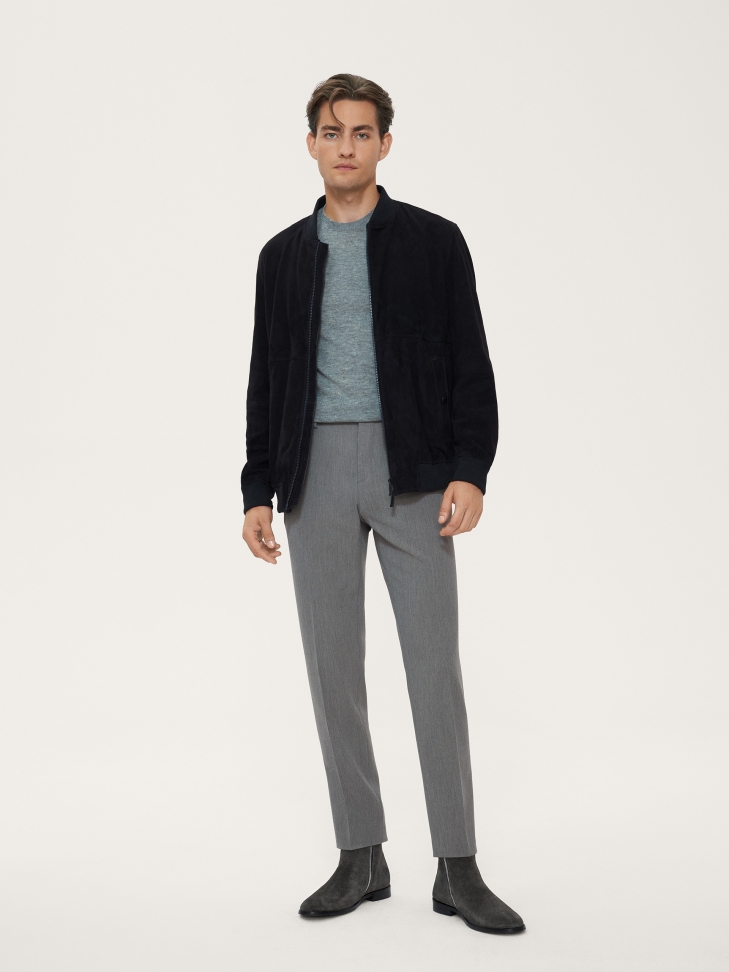 Grafitowe botki męskie z wysoką cholewką zapinaną na suwak