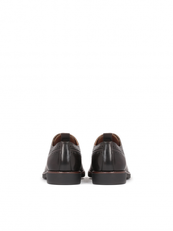 Casualowe półbuty męskie ze skóry ze zdobieniem brogue