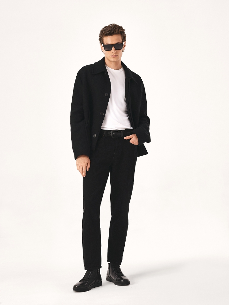 Czarne męskie sneakersy z wysoką cholewką