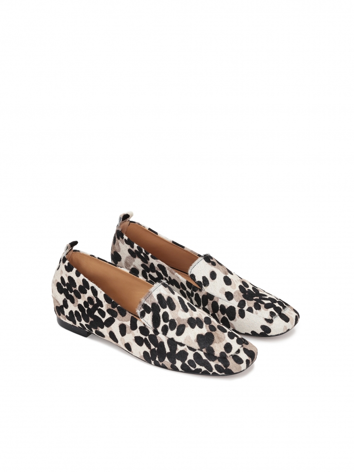 Beżowo-czarne półbuty damskie