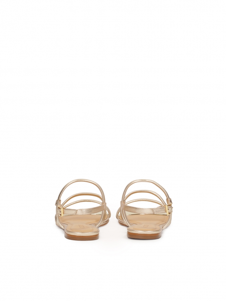 Płaskie ote sandały z trzema paskami