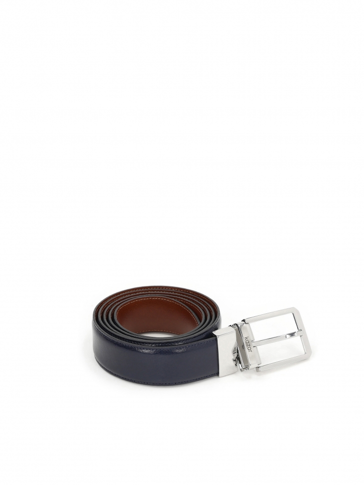 Granatowo-brązowy pasek dwustronny