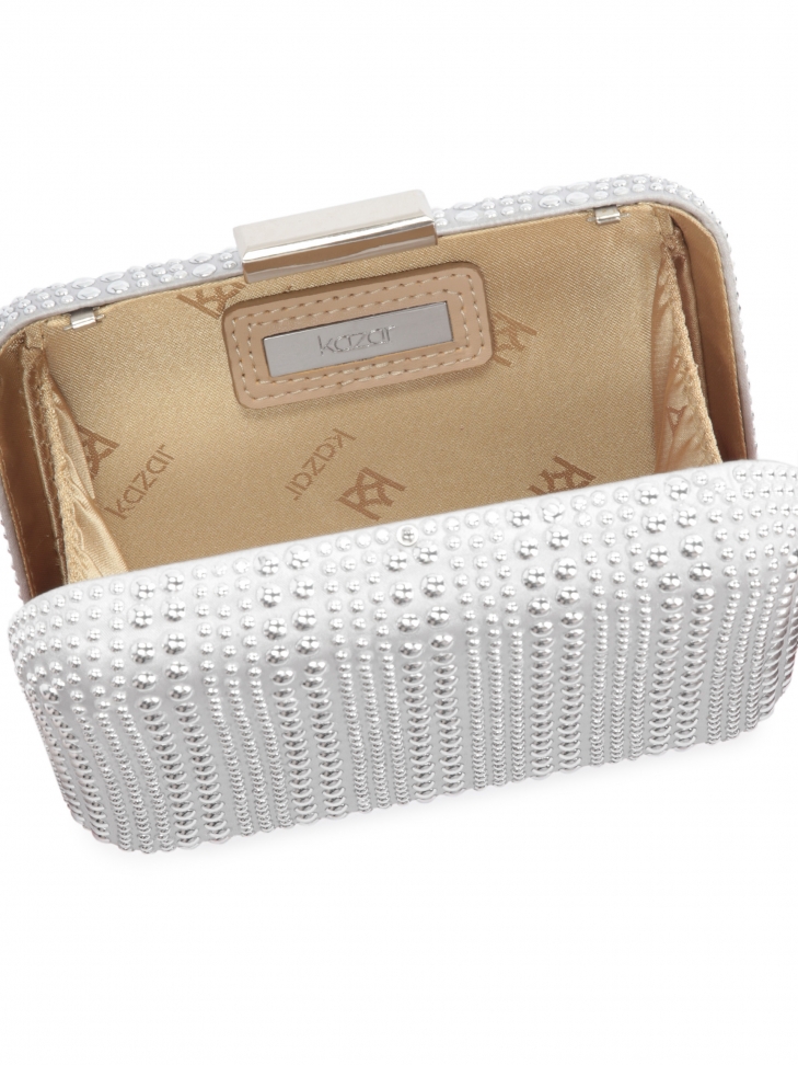 Elegancka srebrna kopertówka na łańcuszku