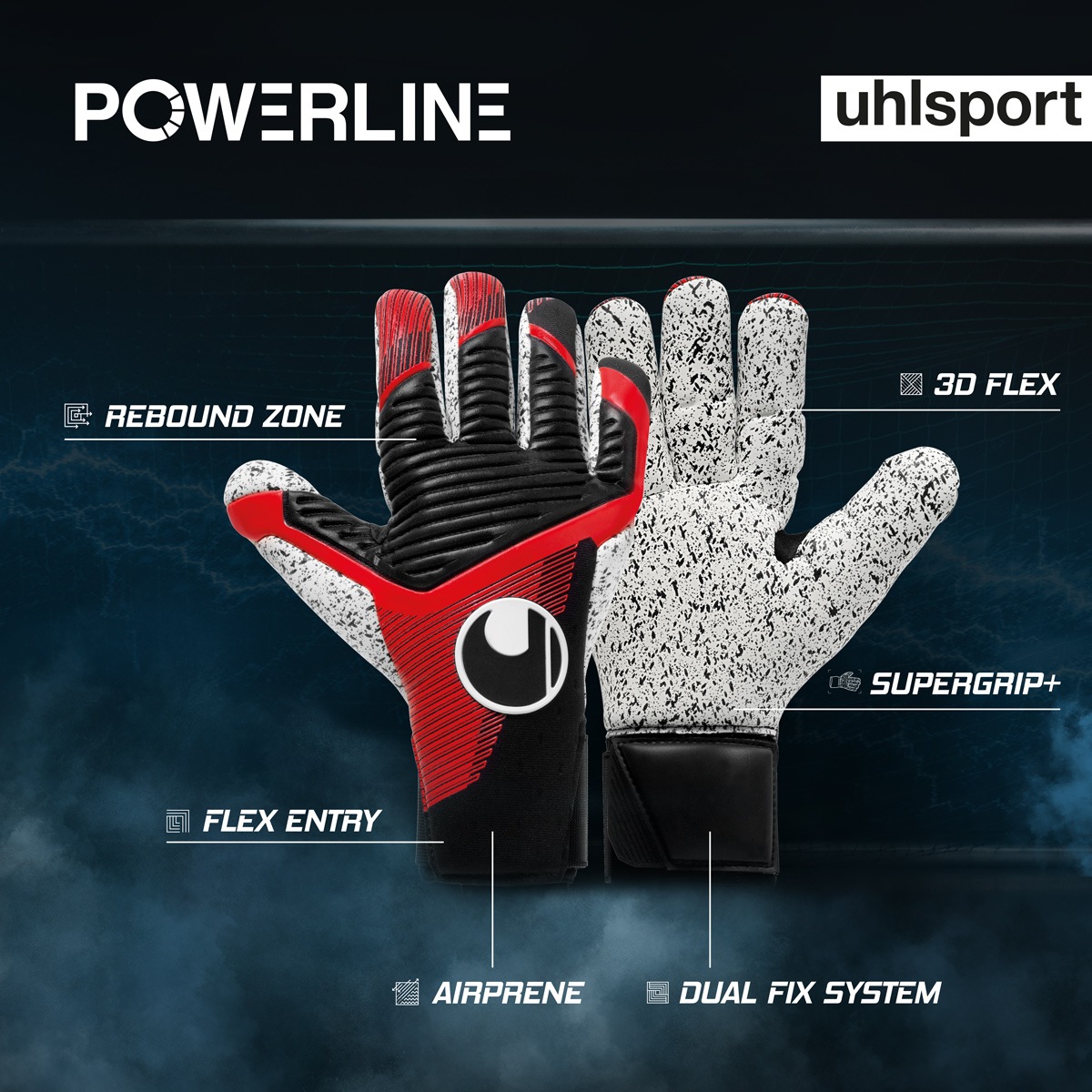 Powerline Supergrip+ Finger Surround Goalkeeper Gloves