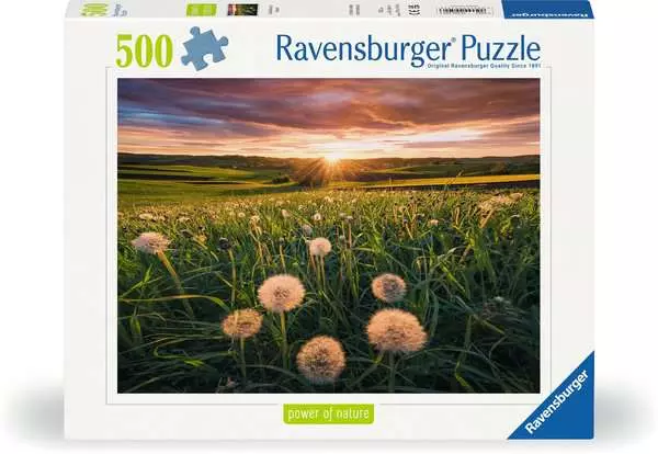 Puzzle 500 Teile - Pusteblumen im Sonnenuntergang