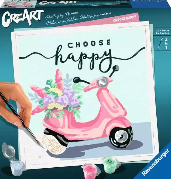 CreArt Choose happy - Malen nach Zahlen für Erwachsene