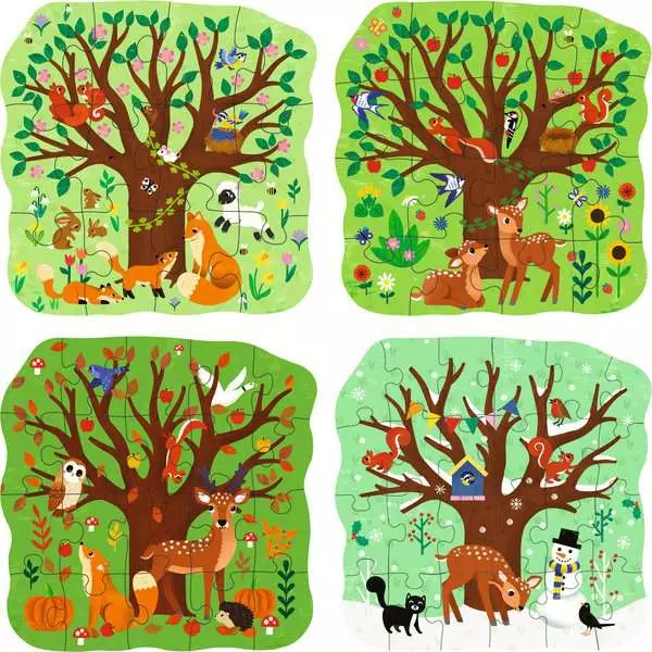 Kinderpuzzle ab 3 Jahren - Vier Jahreszeiten - 12 + 16 + 20 + 24 Teile