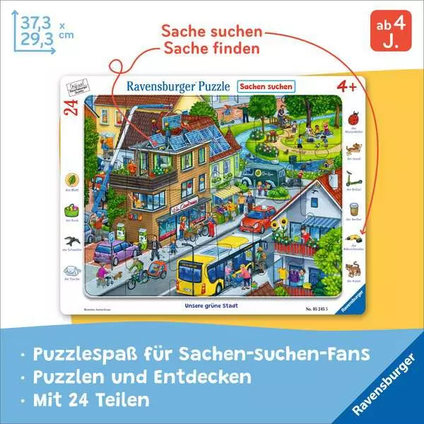 Kinderpuzzle ab 4 Jahren - Unsere grüne Stadt - 24 Teile