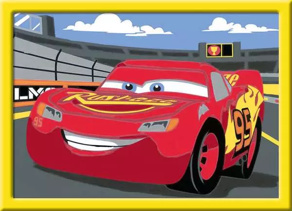 CreArt Lightning McQueen - Malen nach Zahlen für Kinder ab 7 Jahren