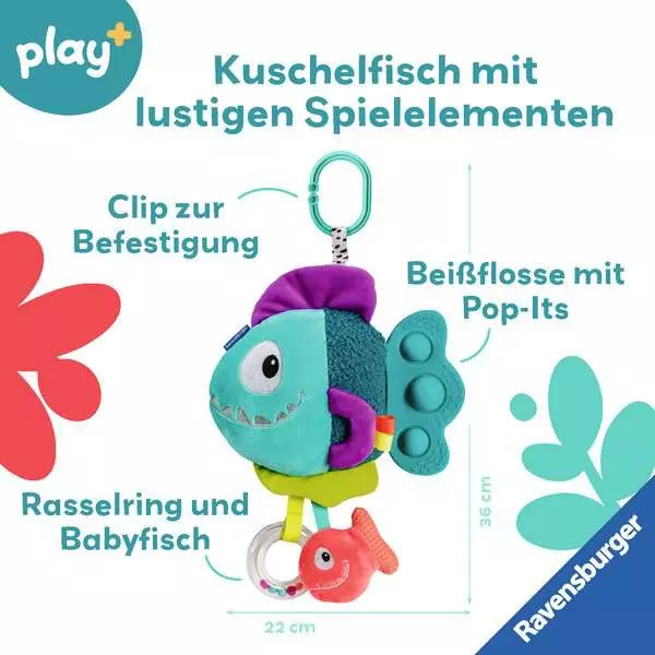 Pop-it Piranha (blau) - Babyspielzeug ab 0 Monaten
