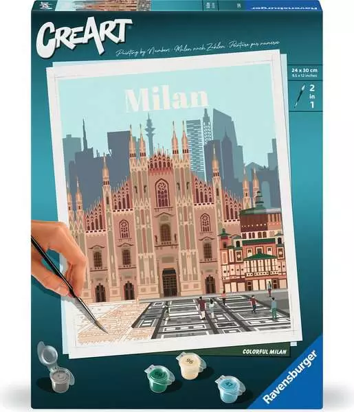 CreArt Farbenfrohes Mailand - Malen nach Zahlen für Erwachsene