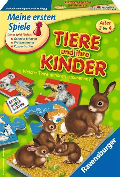 Tiere und ihre Kinder - Kinderspiel ab 2 Jahren