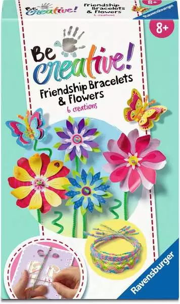 BeCreative Mini - Freundschaftsbändchen & Blumen - Bastelset für Kinder ab 8 Jahren