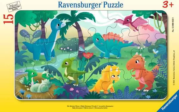 Kinderpuzzle ab 3 Jahren - Die kleinen Dinos - 15 Teile