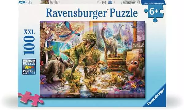 Kinderpuzzle ab 6 Jahren - Dinos im Kinderzimmer - 100 Teile